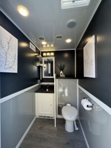 The Rolling Thrones Luxury Restroom Trailers 3-Station Interior 1